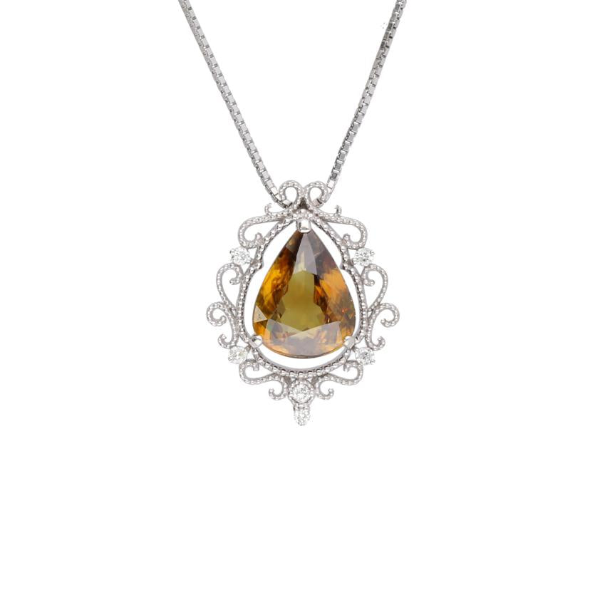 /◎ K18WGスフェーンダイヤネックレス4.27/D0.13ct//Aランク/75