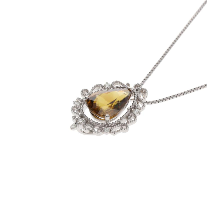 /◎ K18WGスフェーンダイヤネックレス4.27/D0.13ct//Aランク/75