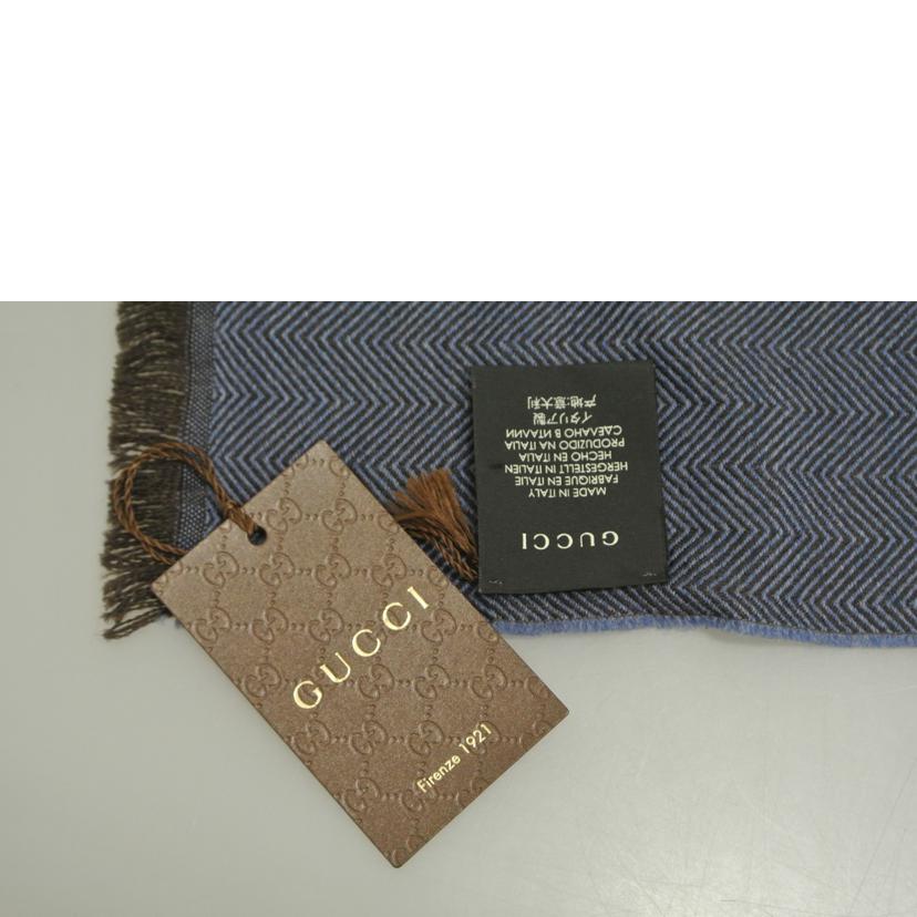 CUCCI グッチ/ストール マフラー 紺茶//Sランク/87