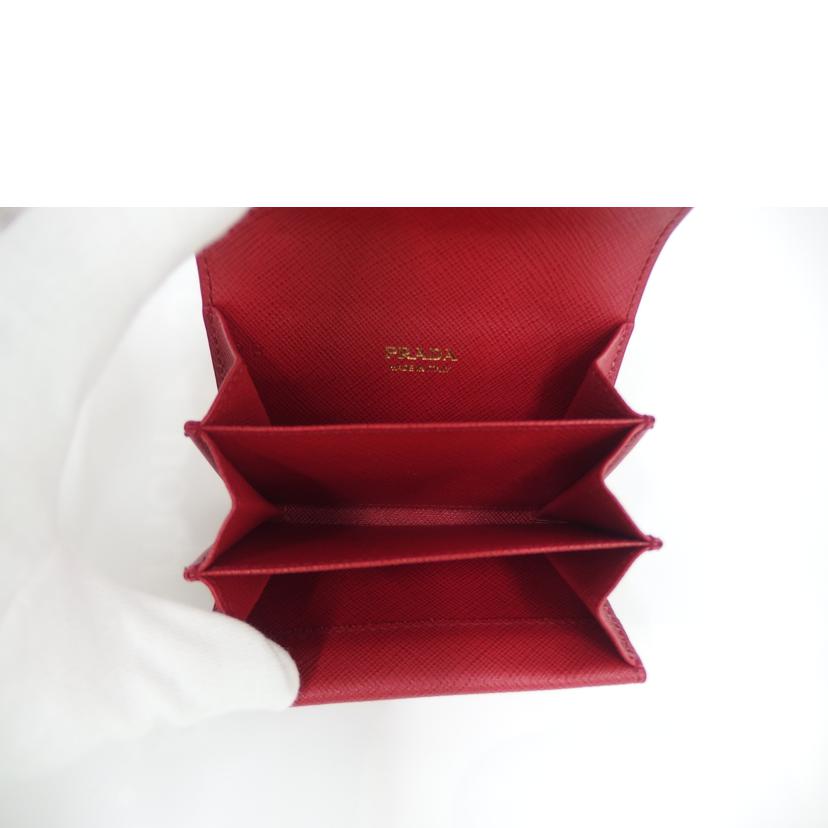 PRADA プラダ/コンパクトウォレット/赤/1MH027//Aランク/82