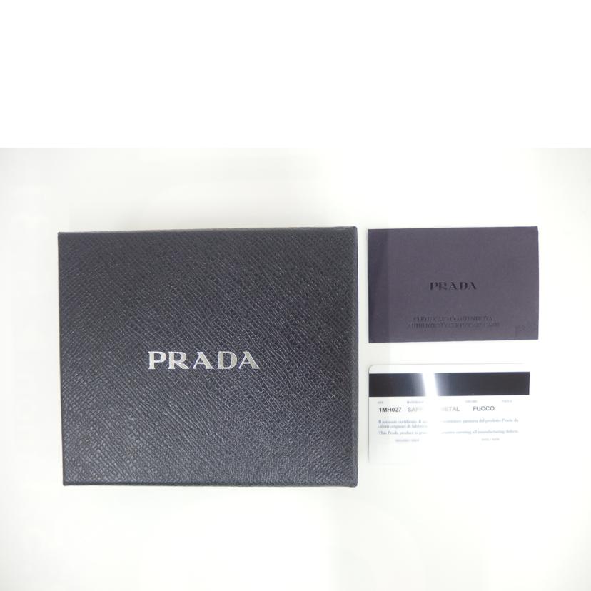 PRADA プラダ/コンパクトウォレット/赤/1MH027//Aランク/82