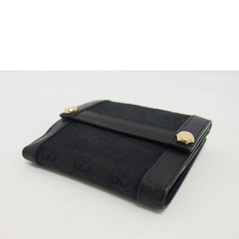 GUCCI グッチ/GGキャンバス/Wホック財布/ブラック/154117//2184/Bランク/04