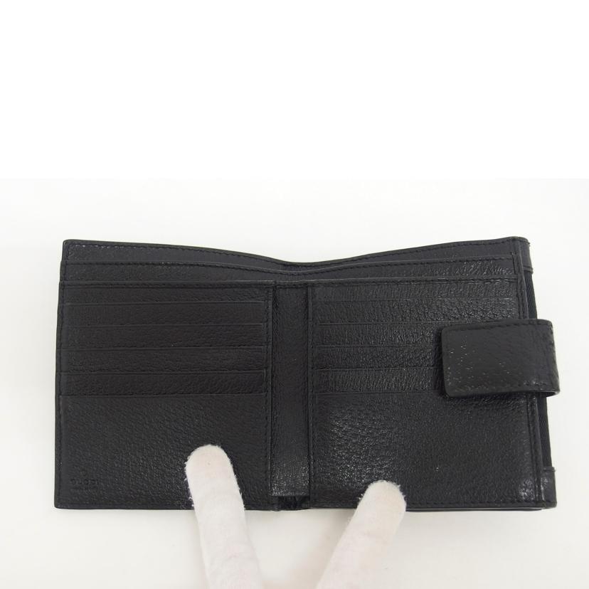 GUCCI グッチ/GGキャンバス/Wホック財布/ブラック/154117//2184/Bランク/04