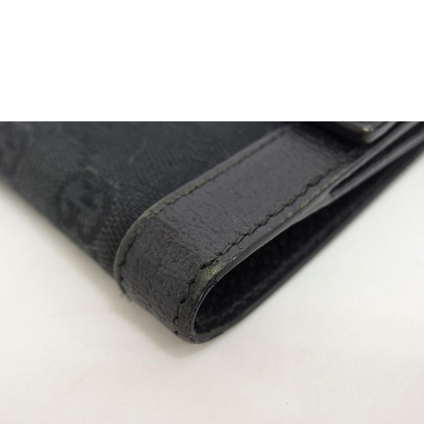 GUCCI グッチ/GGキャンバス/Wホック財布/ブラック/154117//2184/Bランク/04