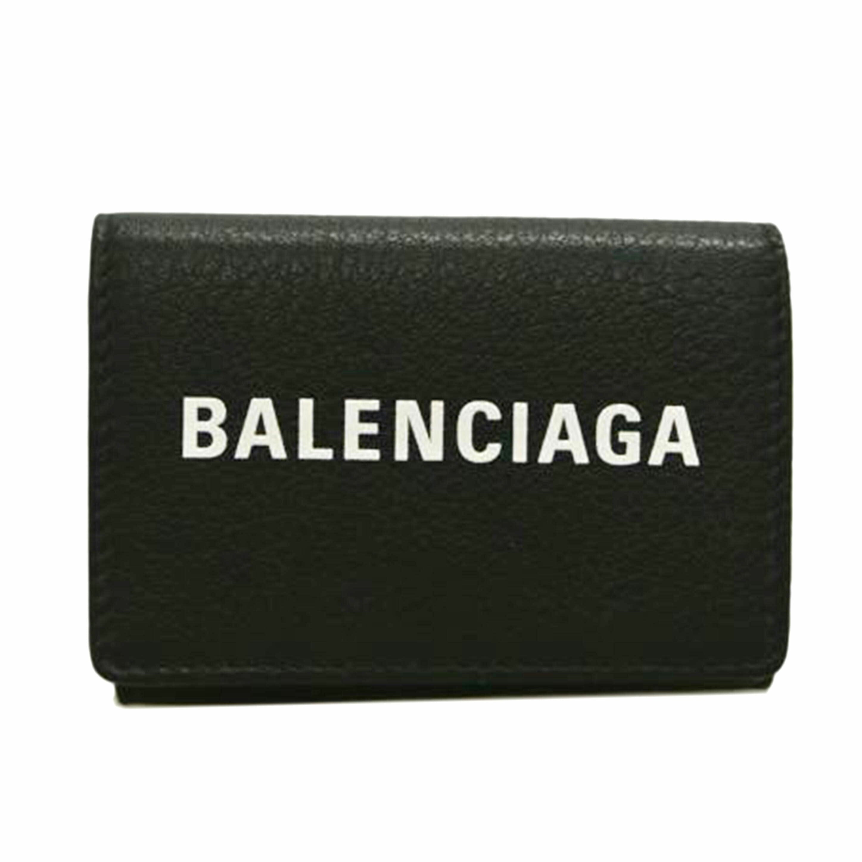 BALENCIAGA バレンシアガ/三つ折りコンパクトウォレット 黒//ABランク/87