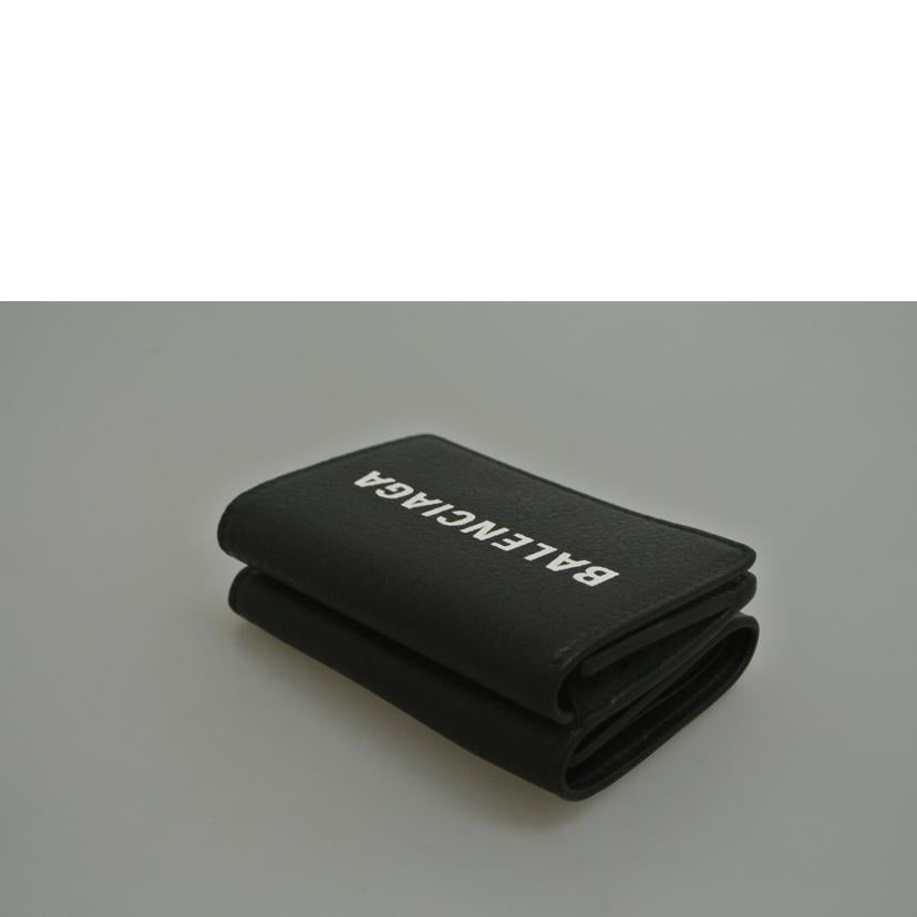 BALENCIAGA バレンシアガ/三つ折りコンパクトウォレット 黒//ABランク/87