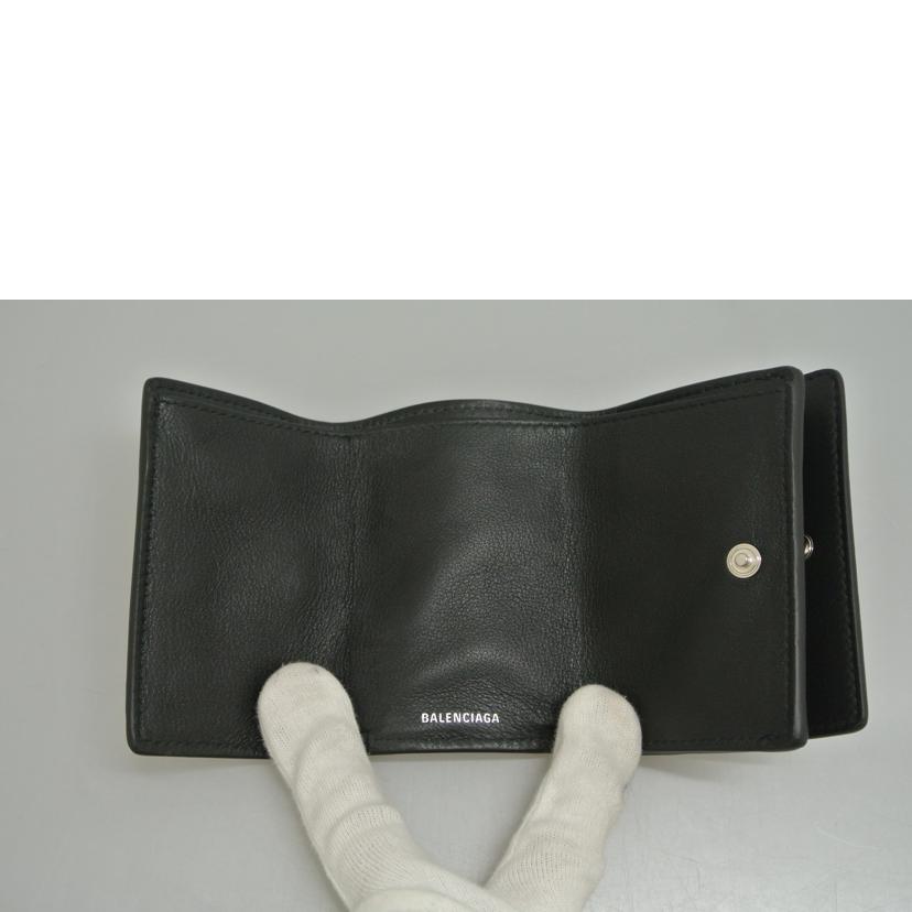 BALENCIAGA バレンシアガ/三つ折りコンパクトウォレット 黒//ABランク/87