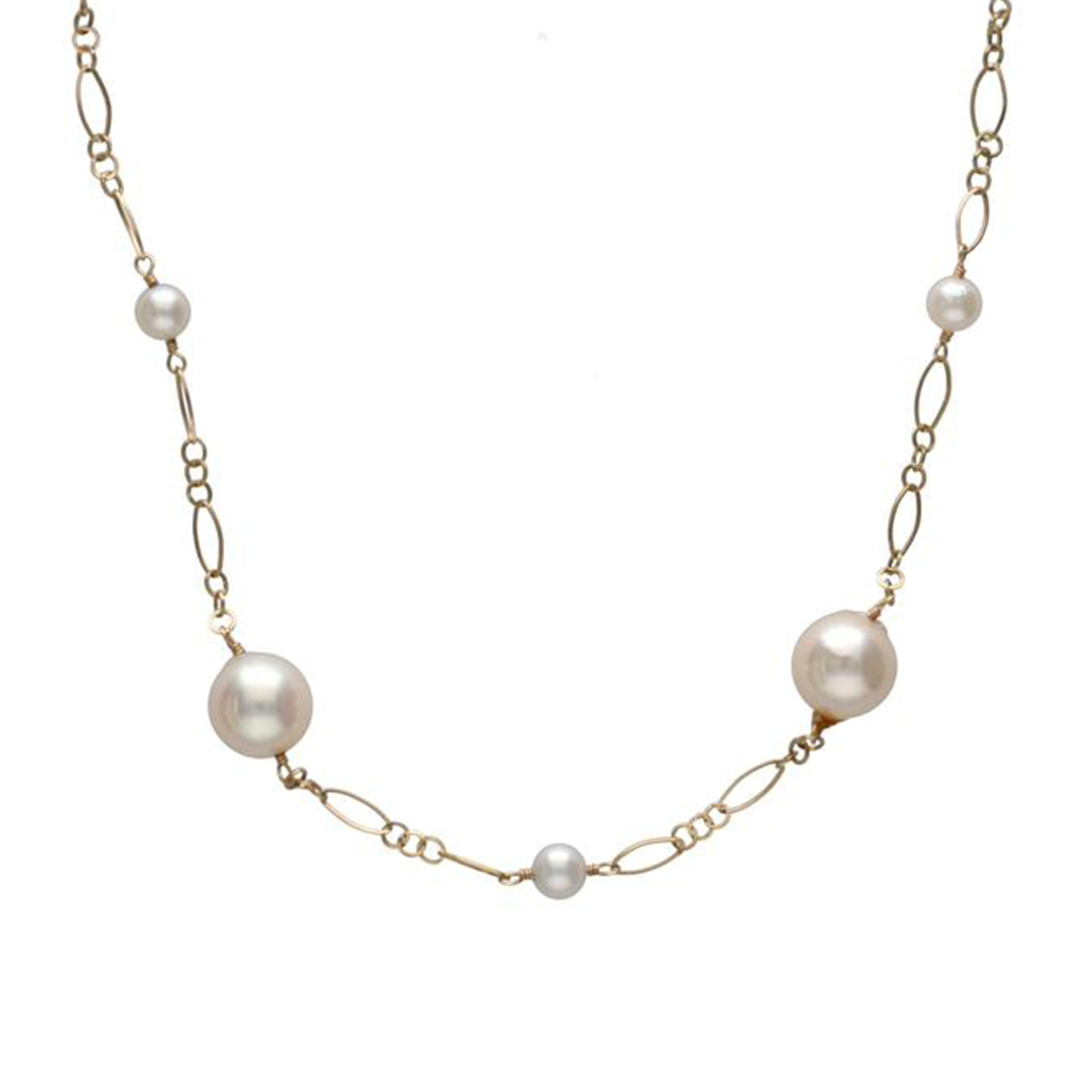 / K18 パールネックレス//Aランク/75