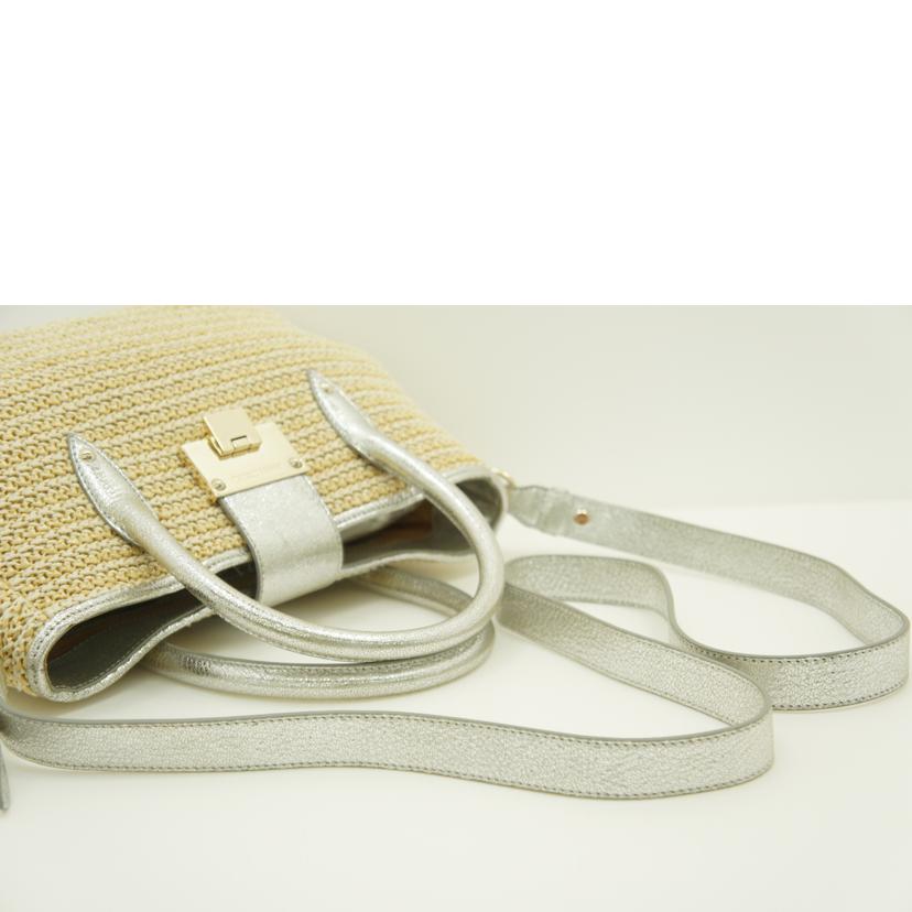 JIMMYCHOO ジミーチュー/ラフィア2WAYハンド//00WS39/ABランク/75
