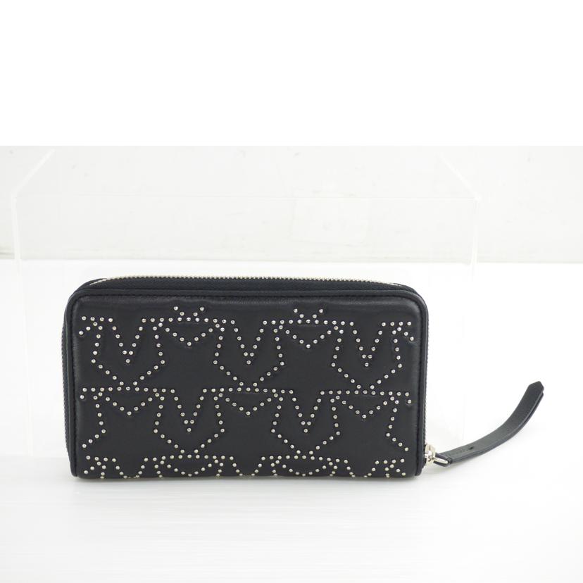 JIMMY CHOO ジミーチュウ/レザーラウンドファスナースタッズ長財布//Aランク/64