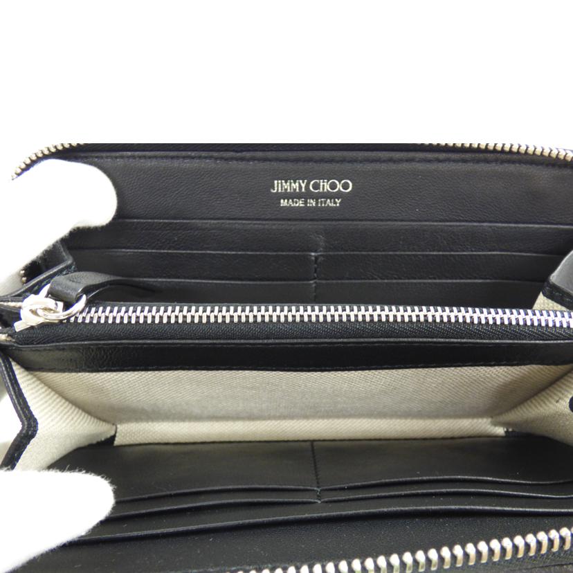 JIMMY CHOO ジミーチュウ/レザーラウンドファスナースタッズ長財布//Aランク/64
