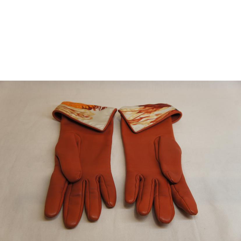 HERMES エルメス/ラムレザーグローブブリックインナーシルク//SAランク/92