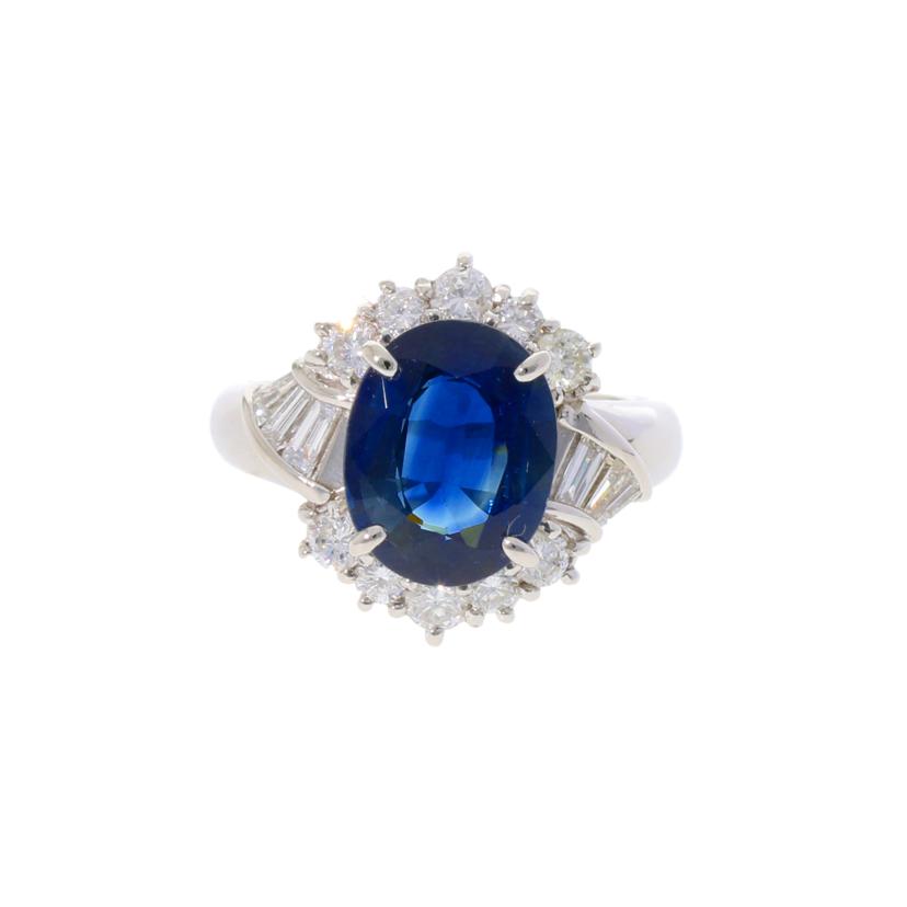 / ◎PT900サファイアダイヤリング3.35/D0.73ct//Aランク/75