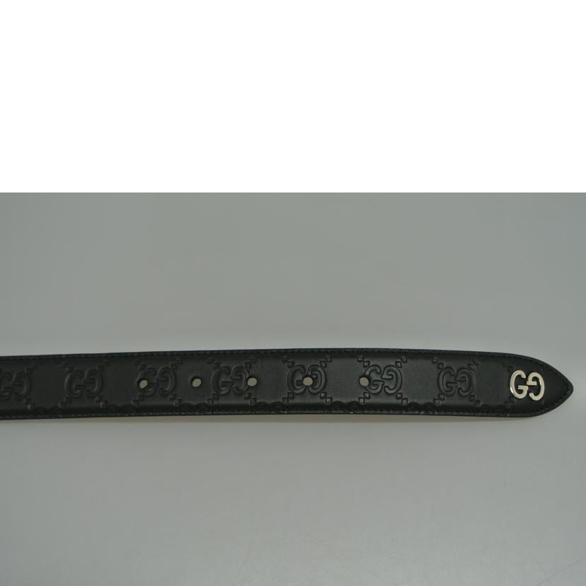 GUCCI グッチ/GGレザーベルト 黒/523306//525040/Aランク/87