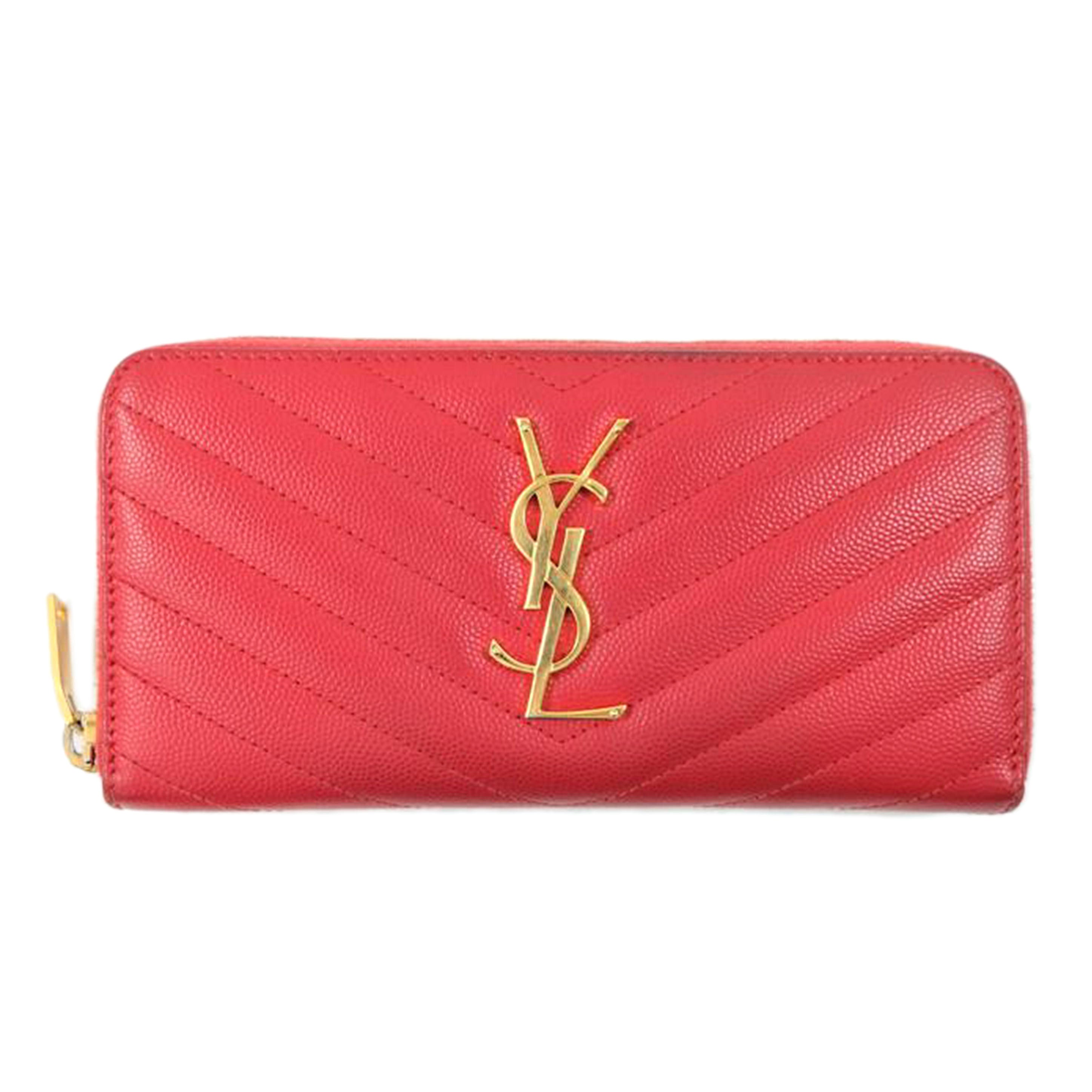 SAINT LAURENT サンローラン/Vステッチラウンドファスナー長財布/358094//BCランク/71
