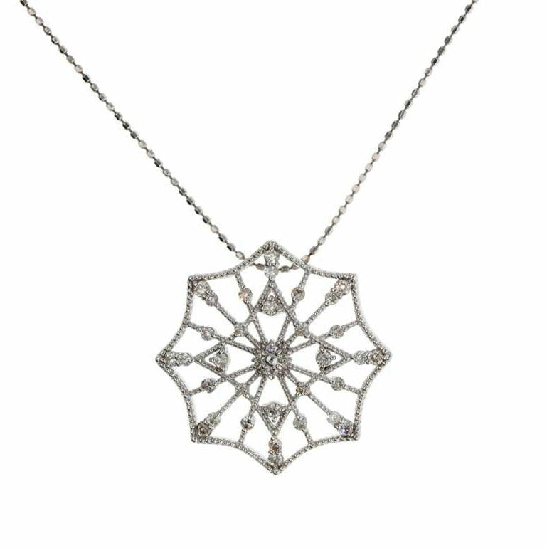 / K18WGダイヤネックレス0.50ct//Aランク/75