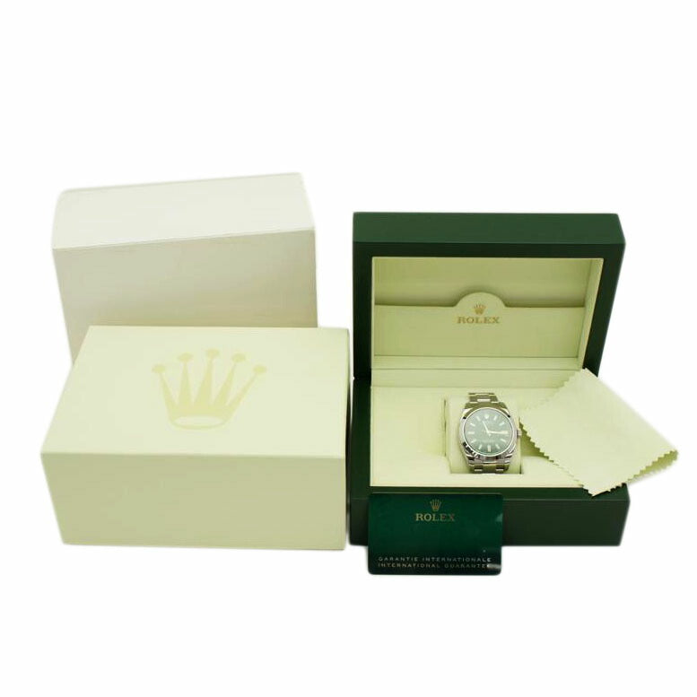 ROLEX ロレックス 腕時計 美品 新ギャラ2021年日付 ランダムシリアル ステンレス 自動巻き メンズ/ミルガウス・グリーンサファイアクリスタル/ランダム番/116400GV//359M10H3/Aランク/75