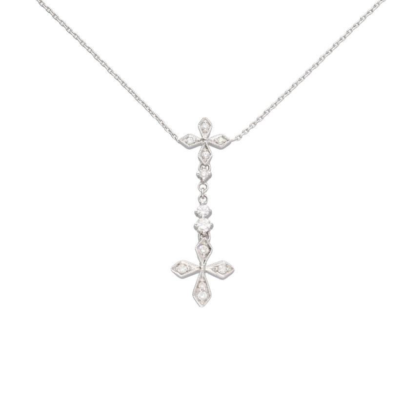 / K18WGダイヤネックレス 0.21ct//Aランク/75