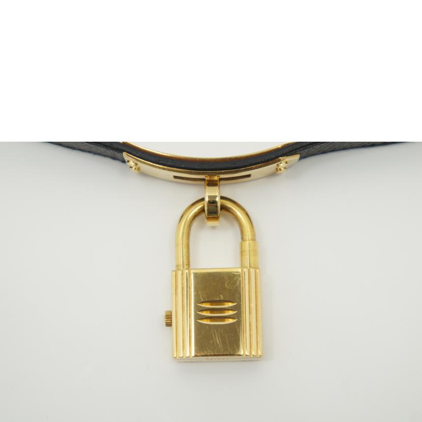 HERMES エルメス 腕時計 美品 1995年 ゴールドメッキ ブラック文字盤/ケリーウォッチ/レディース/クォーツ/KE1.201//728180/ABランク/75