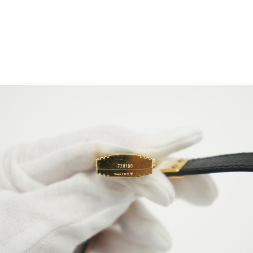 HERMES エルメス 腕時計 美品 1995年 ゴールドメッキ ブラック文字盤/ケリーウォッチ/レディース/クォーツ/KE1.201//728180/ABランク/75