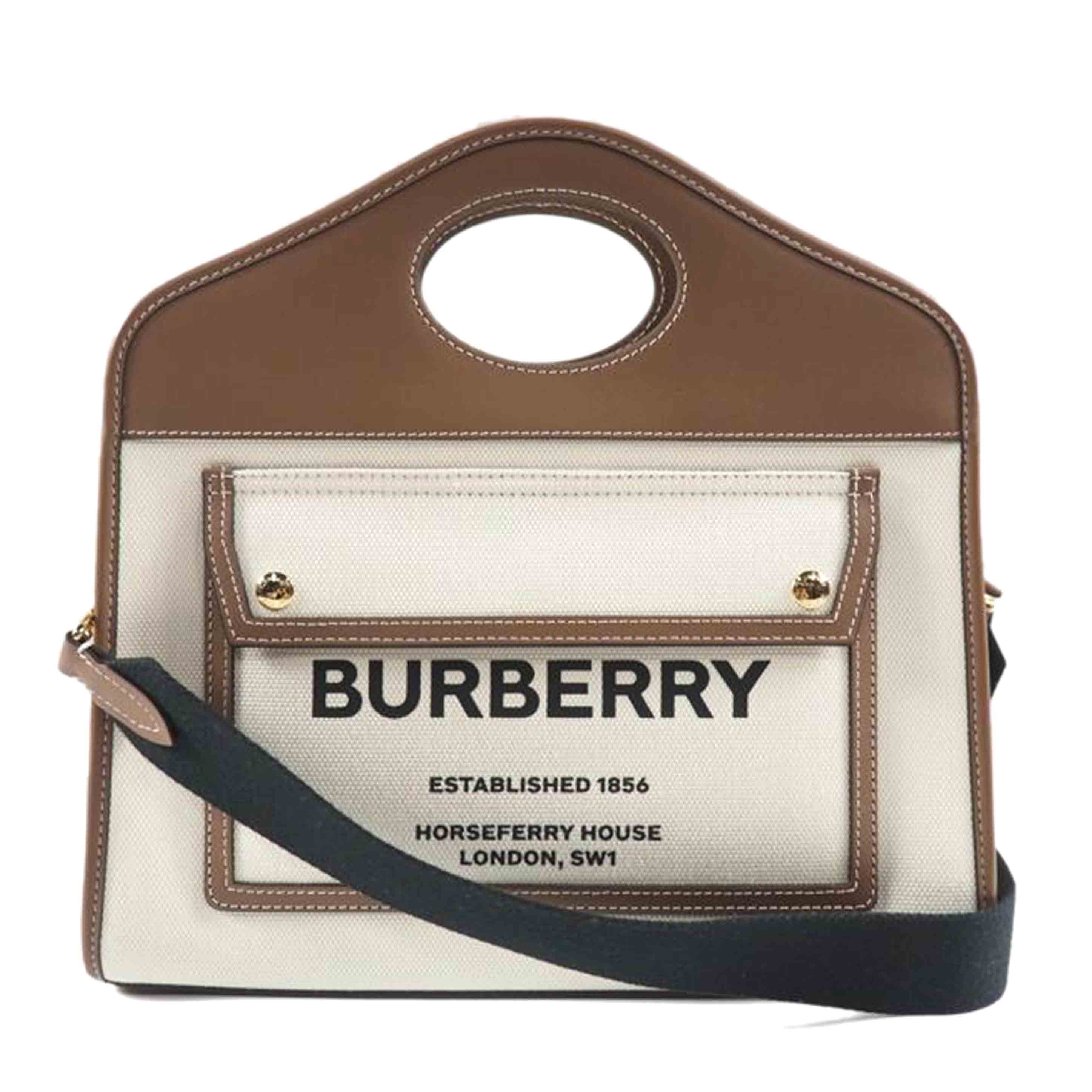 BURBERRY バーバリー/2way/ロゴポケット コットンレザー/白x茶/8036784//SAランク/79