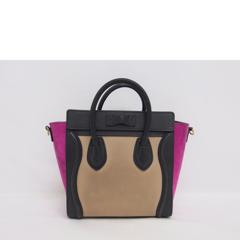 CELINE セリーヌ ハンドバッグ ショルダーバッグ/ラゲージナノショッパー/トリコロール/2WAYバッグ//S-A******/Bランク/04