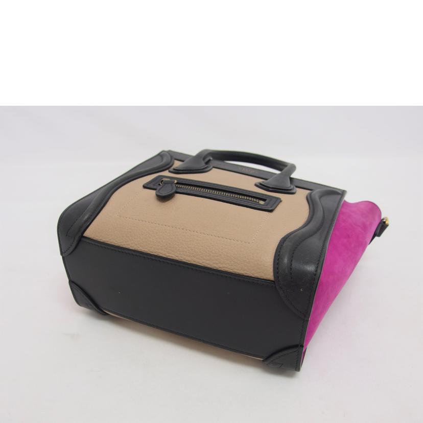 CELINE セリーヌ ハンドバッグ ショルダーバッグ/ラゲージナノショッパー/トリコロール/2WAYバッグ//S-A******/Bランク/04
