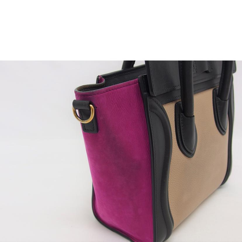 CELINE セリーヌ ハンドバッグ ショルダーバッグ/ラゲージナノショッパー/トリコロール/2WAYバッグ//S-A******/Bランク/04