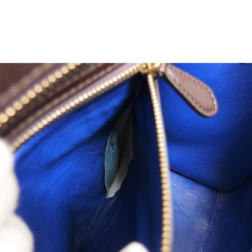 CELINE セリーヌ トートバッグ ブルー×ブラウン×ダークブラウン/ラゲージマイクロショッパー/トリコロール/ハンドバッグ//Bランク/04