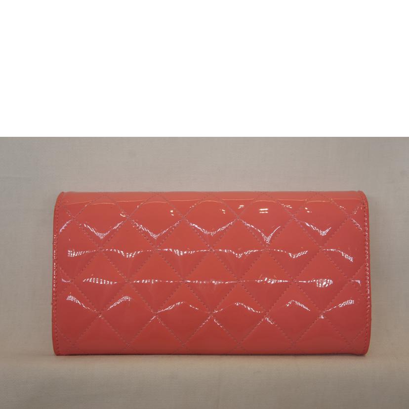 CHANEL シャネル/エナメルマトラッセロングウォレットピンク//21693455/Aランク/92