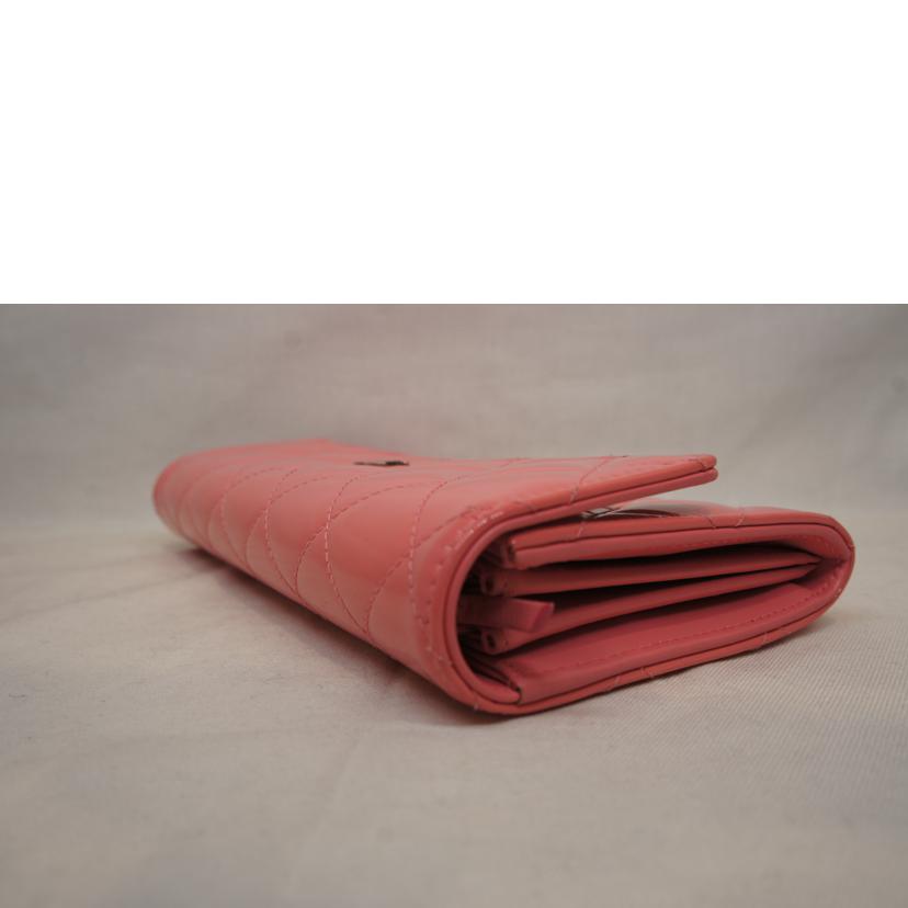 CHANEL シャネル/エナメルマトラッセロングウォレットピンク//21693455/Aランク/92