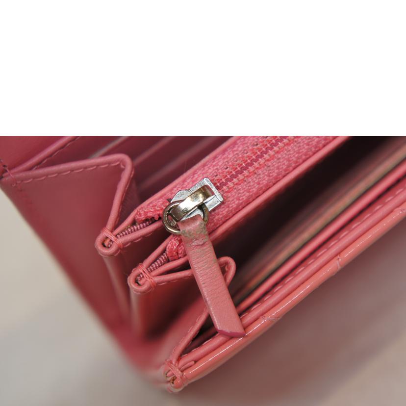 CHANEL シャネル/エナメルマトラッセロングウォレットピンク//21693455/Aランク/92