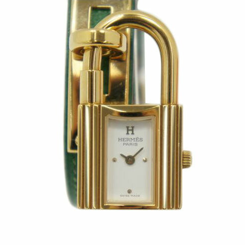 HERMES エルメス 腕時計 美品 1995年 ゴールドメッキ ホワイト文字盤/ケリーウォッチ/レディース/クォーツ/KE1.201//969706/Aランク/75