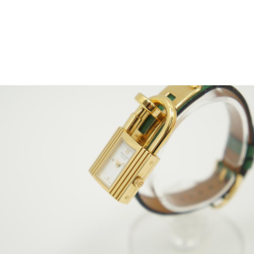 HERMES エルメス 腕時計 美品 1995年 ゴールドメッキ ホワイト文字盤/ケリーウォッチ/レディース/クォーツ/KE1.201//969706/Aランク/75