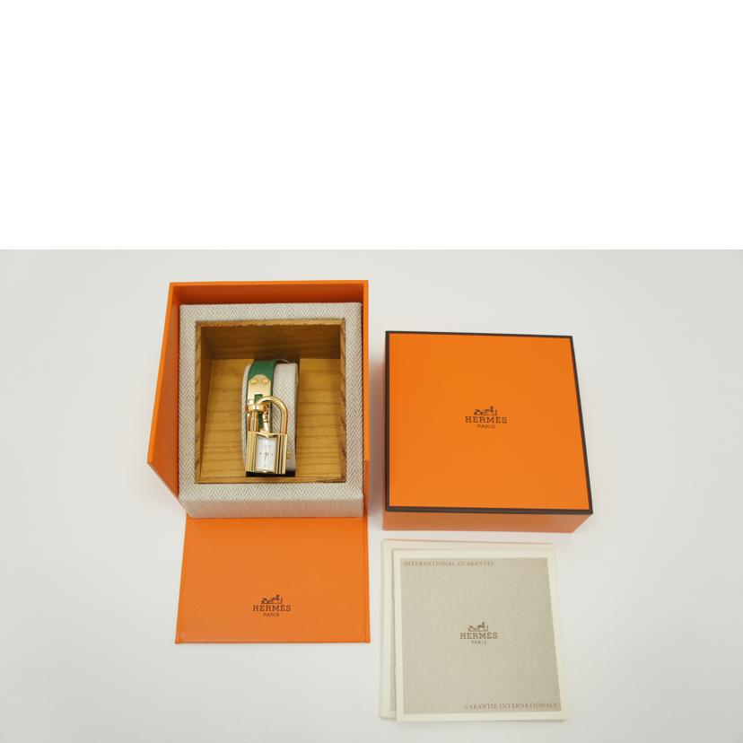 HERMES エルメス 腕時計 美品 1995年 ゴールドメッキ ホワイト文字盤/ケリーウォッチ/レディース/クォーツ/KE1.201//969706/Aランク/75