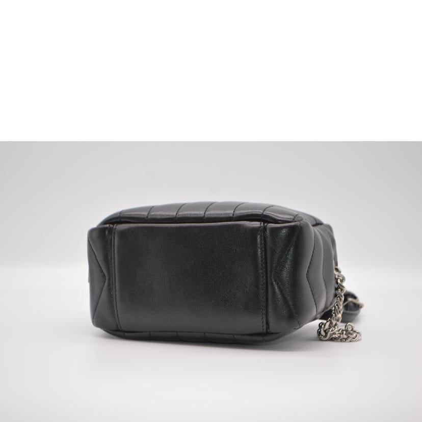 SAINT LAURENT サンローラン/ルルボーリングミニチェーンレザーショルダー/ノワール/457588//111*/Aランク/89