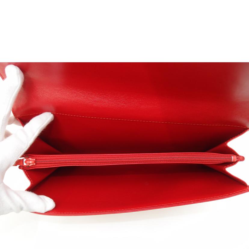 LOUIS VUITTON ルイ・ヴィトン クラッチバッグ レザー ポシェット フォーマル 赤 レディース/エーゲ/キュイールオペラ/レッド/M63967//MI0901/SAランク/69