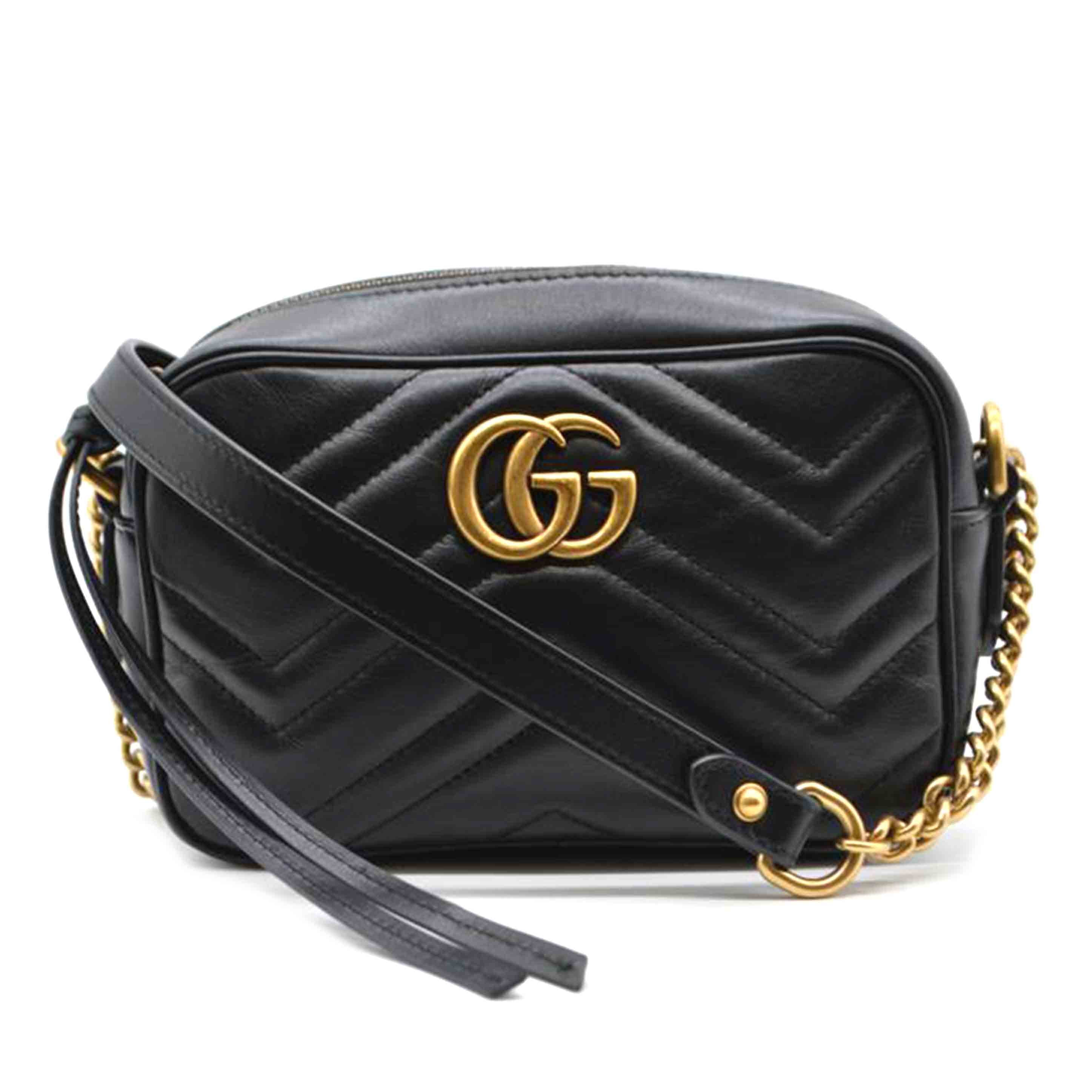 GUCCI グッチ/GGマーモントミニチェーンレザーショルダー/448065//493***/Aランク/89