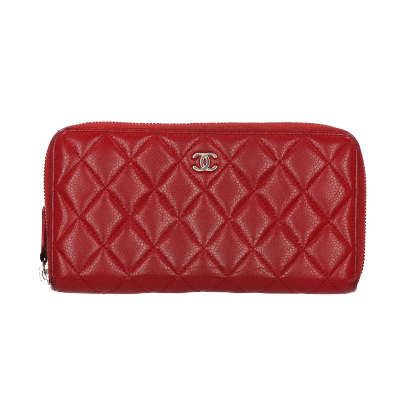 CHANEL シャネル/マトラッセキャビアスキンラウンドファスナー財布/A50097//16788616/Bランク/75
