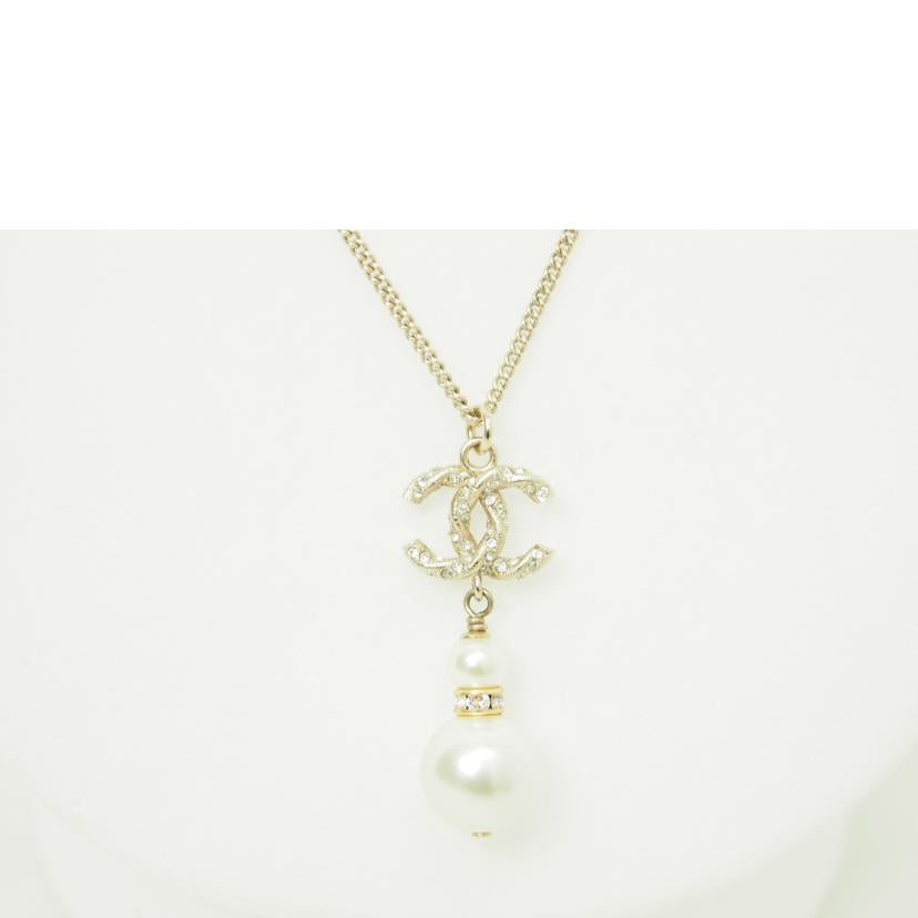 CHANEL/ココマークラインストーンパールネックレス//ABランク/78