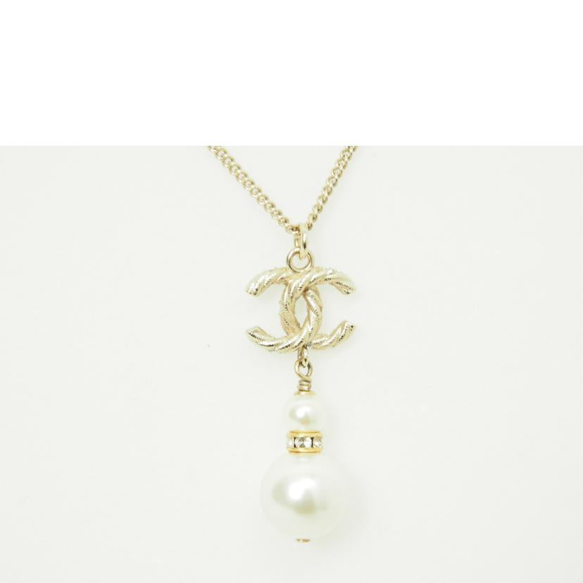 CHANEL/ココマークラインストーンパールネックレス//ABランク/78