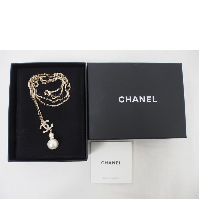 CHANEL/ココマークラインストーンパールネックレス//ABランク/78