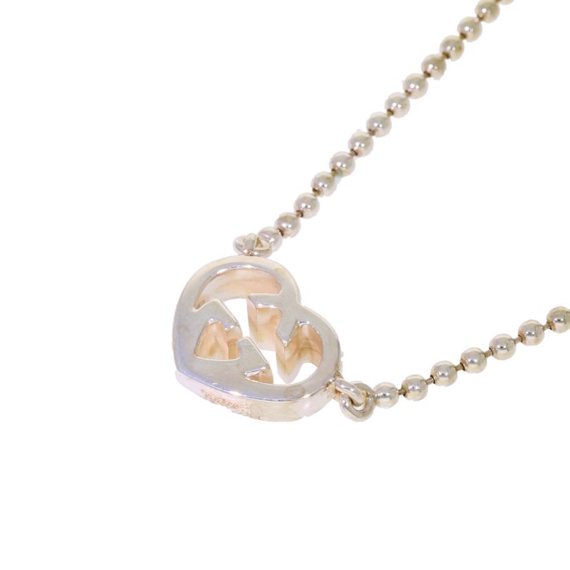 GUCCI グッチ/SV925インターロッキングGハートネックレス//ABランク/75