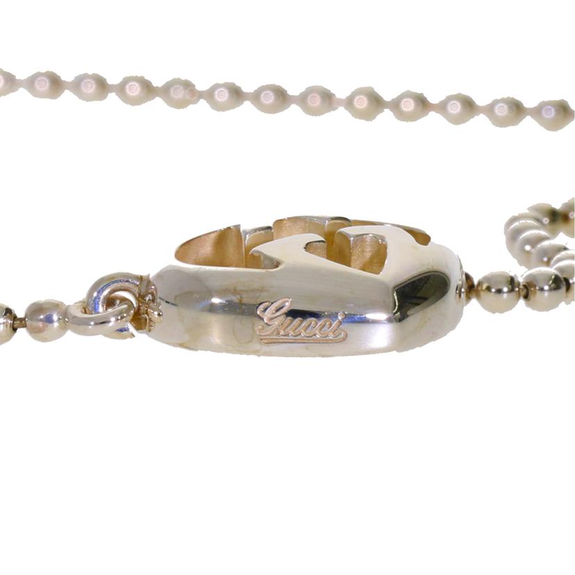 GUCCI グッチ/SV925インターロッキングGハートネックレス//ABランク/75