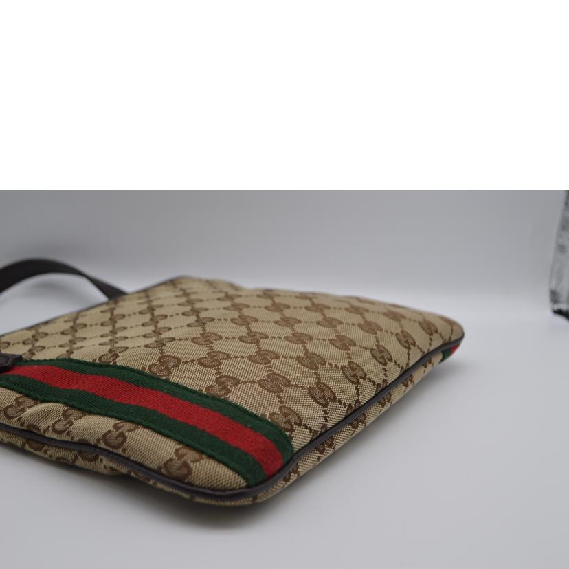 GUCCI グッチ/GGキャンバスシェリーラインレザーショルダー/144388//213***/Aランク/89