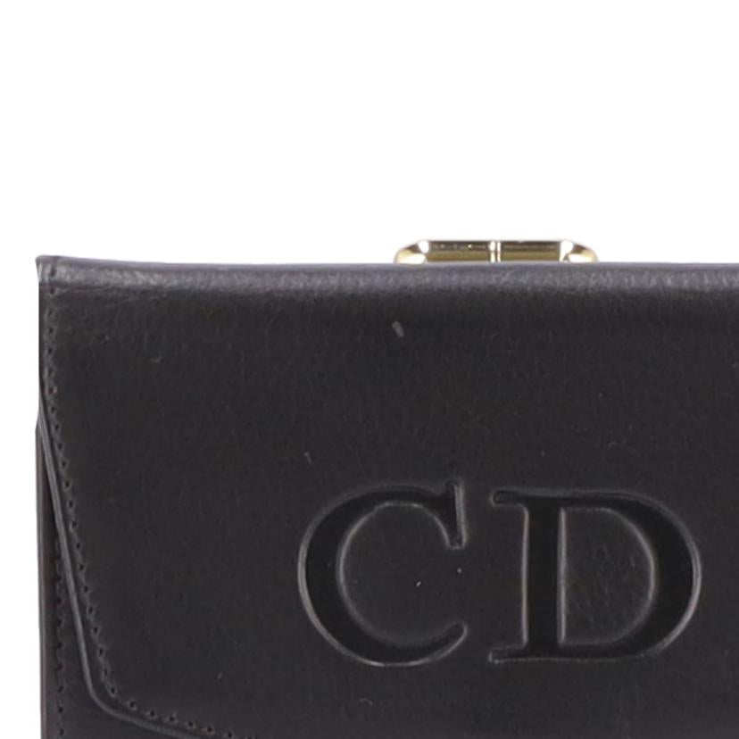 C.Dior クリスチャンディオール ディオール 財布 小物 三つ折り がま口 コンパクトウォレット レディース ブラック 黒 レッド 赤/三つ折りがま口財布//Bランク/75