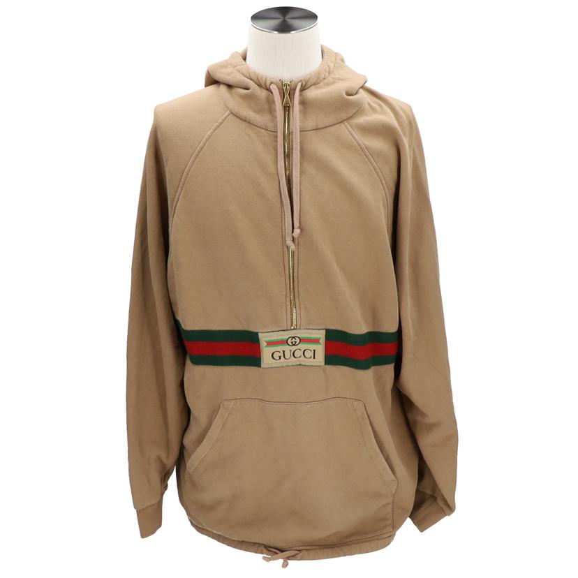 GUCCI グッチ/ヴィンテージロゴ ウェブストライプ ハーフジップパーカー /644656 XJC3W//ABランク/75