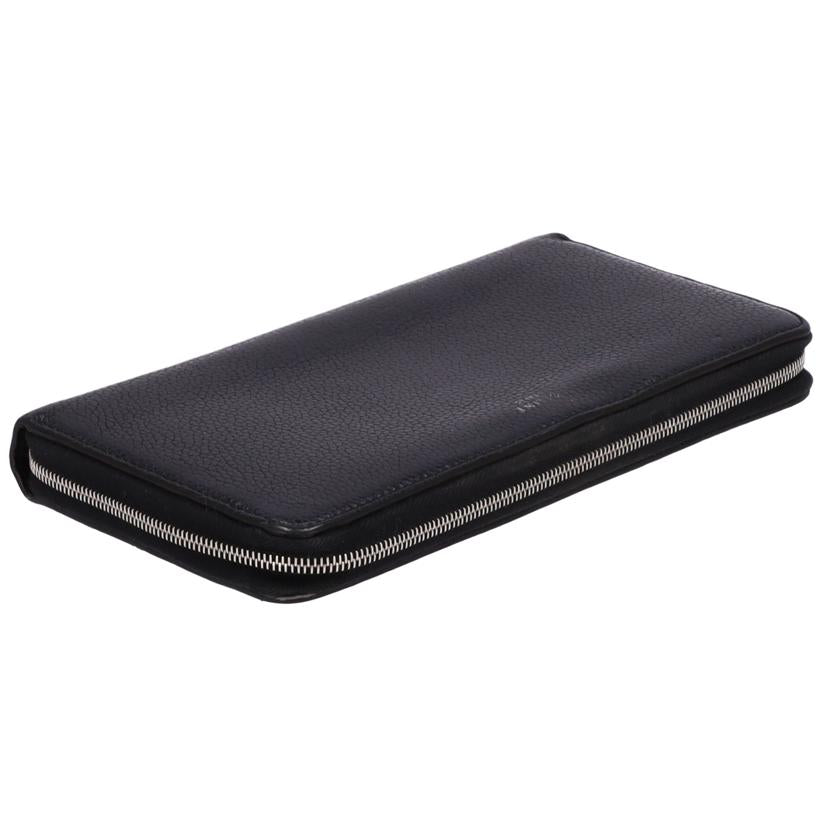 CELINE セリーヌ 財布 小物 長財布 レザー レディース メンズ ブラック 黒 イエロー 黄色/レザーラウンドジップロングウォレット//Bランク/75