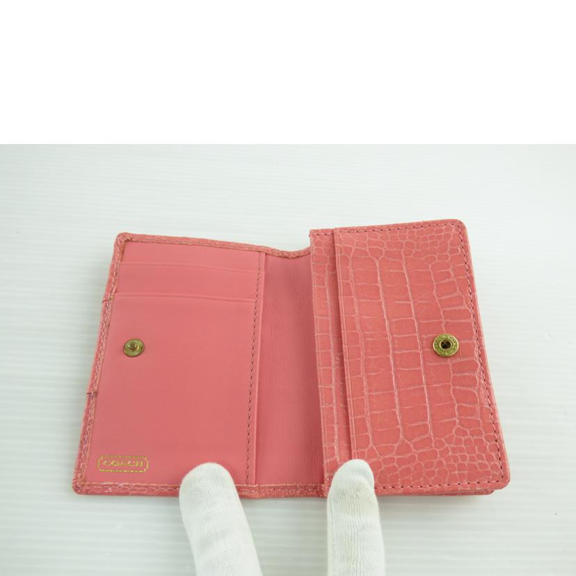 COACH コーチ/2つ折りカードケース/クロコ型押しレザー//ABランク/64