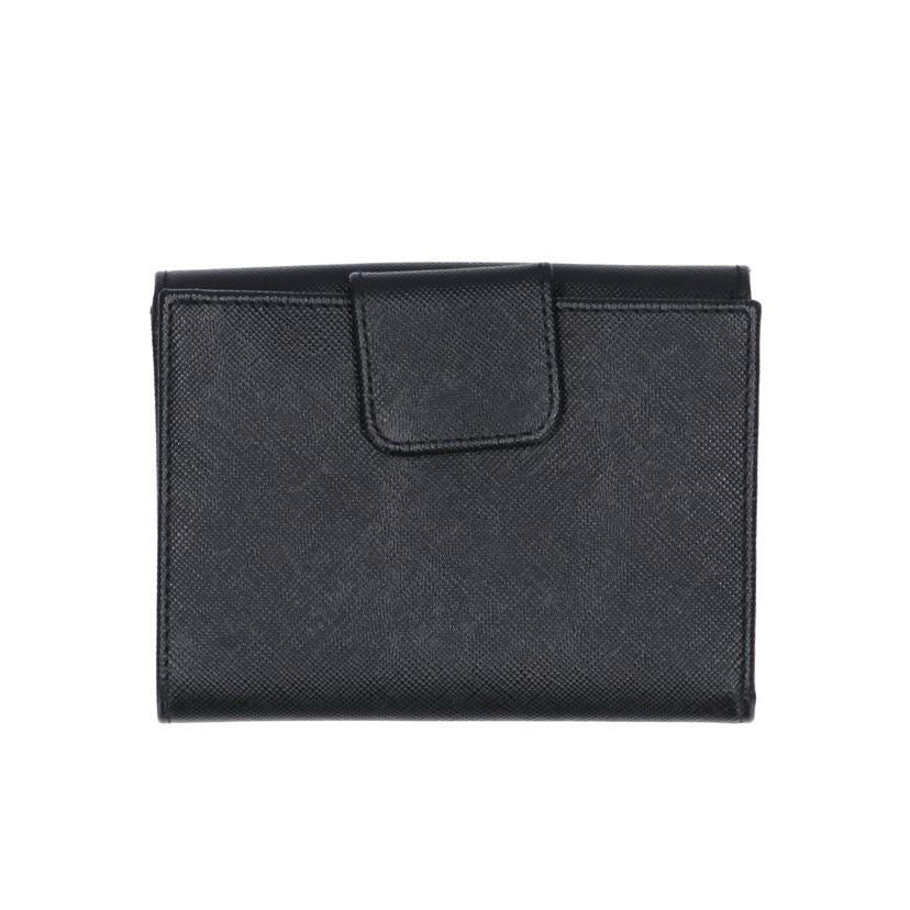 PRADA プラダ 財布 コンパクトウォレット レディース ブラック ゴールド/サフィアーノ二つ折り財布//203/ABランク/75